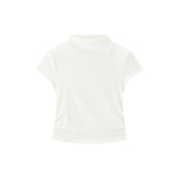 Women's Mock Neck Slim-Fit Solid T-Shirt